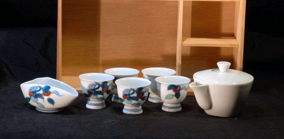 Nabeshima Kakiemon porcelán teáskészlet